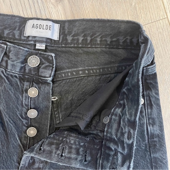 Free ship - AGOLDE Jeans Jamie Straight Leg High Rise Ankle Crop Denim Size 23 - Picture 10 of 12